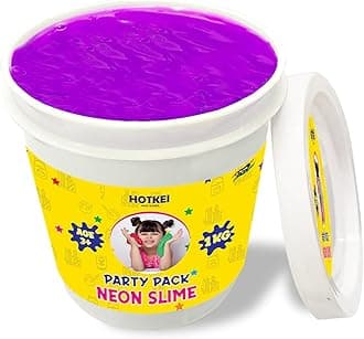 HOTKEI (1 Kg Neon Slime) Purple Fruit Scented Big Slimy Slime Gel Jelly Putty Toy Slime Bucket kit Set Toys for Girls Boys Kids Neon Slime