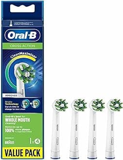 Procter & Gamble Oral-B CrossAction Toothbrush Heads Pack Of 4 Replacement Refills For Electric Rechargeable Toothbrush