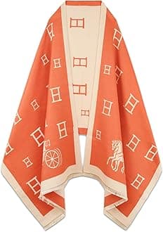 Scarfs for Women Pashmina Silky Shawl Wrap for Evening Dressing Blanket Open Front Poncho Cape