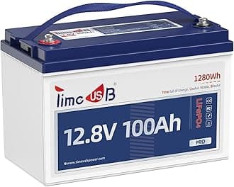 Timeusb 12V 100Ah Pro LiFePO4 Battery, Grade A Battery Cells, Compact Lithium Battery, Built-in 100A BMS,10-Year Lifetime, Perfect for RVs, Solar Home System, and Off-Grid Applications