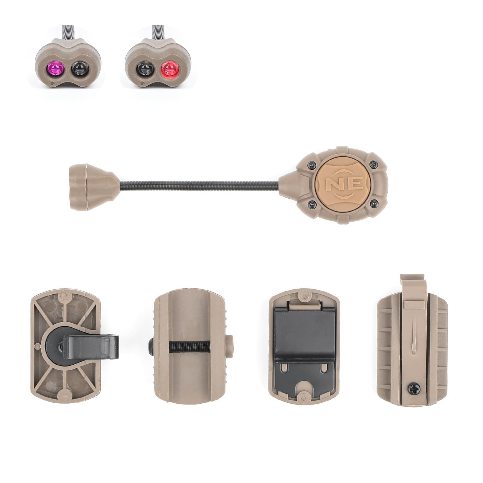 Tactical Helmet Light Military with IR + Red LED Task Lamp, Survival Signal Light with 4 Mount Accessories for Fast Mich Helmet Molle System 20mm Picatinny Rail for Outdoor Sports