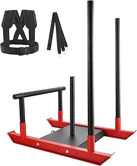 VEVORWeight Training Pull Sled, Fitness Strength Speed Training Sled, Steel Power Sled Workout Equipment for Athletic Exercise and Speed Improvement