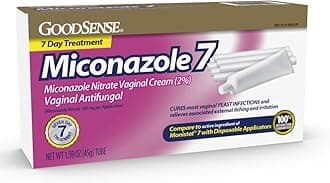 GoodSense Miconazole 7, Miconazole Nitrate Vaginal Cream (2%) - 7-Day Yeast Infection Treatment, Relieves Itching & Irritation