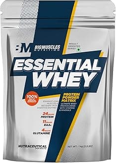 Essential Whey Protein,Pack Of 1Kg Powder[Caffe Latte]|24G Protein|Improved Strength,Muscle Building Etc,1 Count,20 Servings