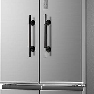 2Pack Magnetic Refrigerator Door Handle with Cover, Fridge Pull Handle Replacement Keep Appliance Clean from Fingerprints Liquid Oil Food Stain for Metal Machine Door - Black