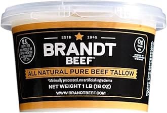 Brandt Beef Tallow - 16oz Tub - 100% Pure Beef Tallow for Cooking - All Natur...