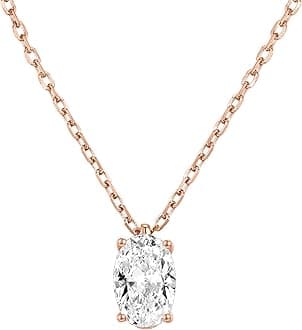 PAVOI14K Gold Plated 925 Sterling Silver CZ Diamond Pendant Necklace for Women | Adjustable Slider