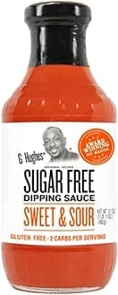 G Hughes Sugar Free Sweet & Sour Sauce - Gluten Free Dipping Sauce, Great Tasting Healthy Sauce, No Sugar Sauce, 2 Carbs Per Serving - 17 Oz (1-Pack)