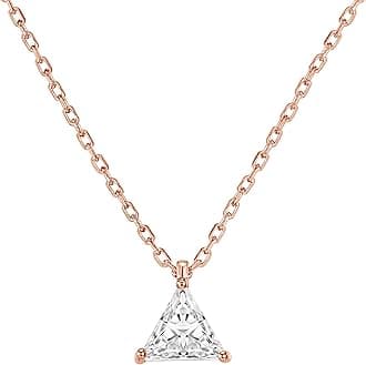 14K Gold Plated Cubic Zirconia Diamond Pendant Necklace for Women | Adjustable Slider
