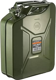 Xtremeauto Jerry Can Fuel Can Metal Petrol Can Water Container Cans Extra Large Liquid Storage Canister For Diesel, Petrol, Oil & Water Container -UN Approved, TUV/GS Certified (20L Jerry Can), Green