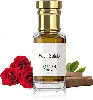 Arabian Aroma Fasli Gulab Attar | Traditional Indian Red Rose Perfume Fragrance | Long-Lasting Oil-Based Attar for Men & Women | 100% Pure Rose Essence Perfume | Alcohol Free (6ml)