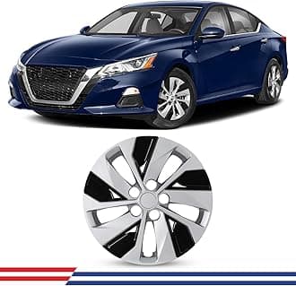 ROXX 1Pc Set 16inch Wheel Rim Cover Hubcaps Replacement for Nissan Altima 2019-2025(Only Fit for Steel Wheels), Snap-On Car Truck SUV Hubcap(5101, Silver&Black Lacquer)