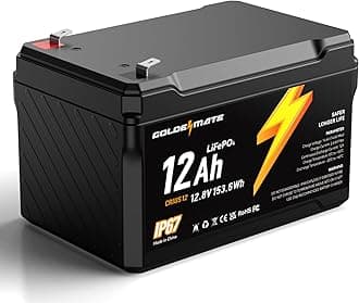 12V 12Ah LiFePO4 Lithium Battery, 5000+ Deep Cycles, IP67 Waterproof Lithium Iron Phosphate Battery, Built-in BMS, Ideal for Power Wheels, Solar, Marine, Fish Finder, Ride-on Toy, Camping