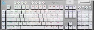 Logitech G915 X Lightspeed Wireless Mechanical Gaming Keyboard, Double-Shot PBT Keycaps, Fully Programmable Keys, RGB Backlit Mac/PC Gaming Keyboards, Aluminum Finish, GL Tactile Switches, White