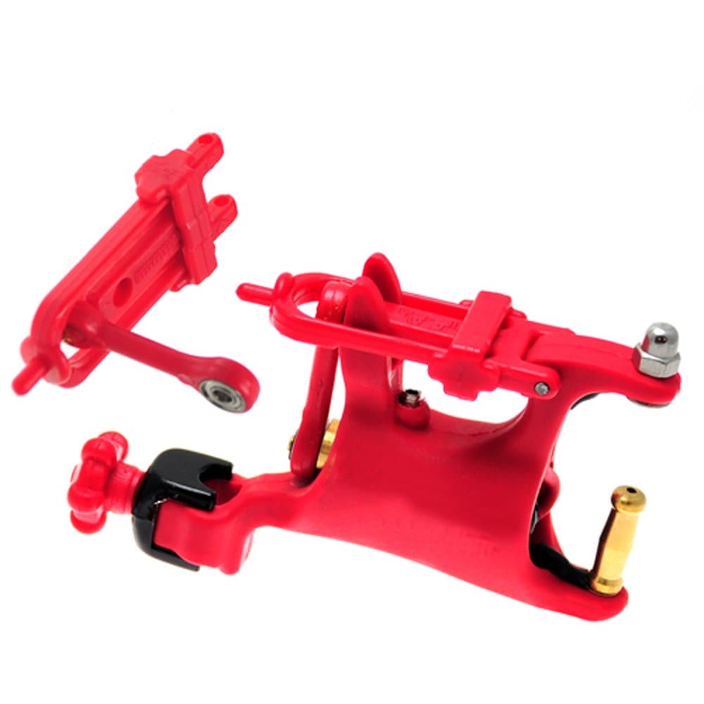 Red Adjustable Rotary Tattoo Machine With Extra Slider