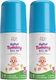 FABIE BABY Happy Tummy Roll On - 40ml (Pack of 2) | Hing, Ajwain, Mint for Baby Relief