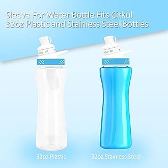 32oz Sleeve Compatible with Cirkul Water Bottle, 2Pcs Water Bottle Sleeve for Cirkul Plastic & Stainless Steel Bottle, Neoprene Insulated Water Bottle Cover for Retaining Temperature（Blue）