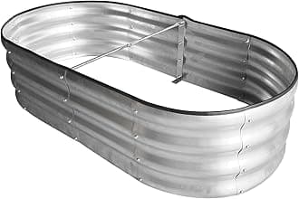 Mardili Raised Garden Bed Kit, Sliver Galvanized Raised Planter Box Outdoor for Vegetables, Large Bottomless Metal Raised Bed for Herb, Growing Fruits, Flower (4x2x1 ft)