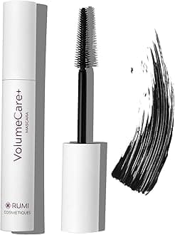 Rumi Cosmetiques VolumeCare+ Mascara For Mature Women - Extreme Length and Volume 2-in-1 Formula - No Clumps or Flaking, Long-Wearing, Hypoallergenic Mascara For Sensitive Eyes (Natural Black)