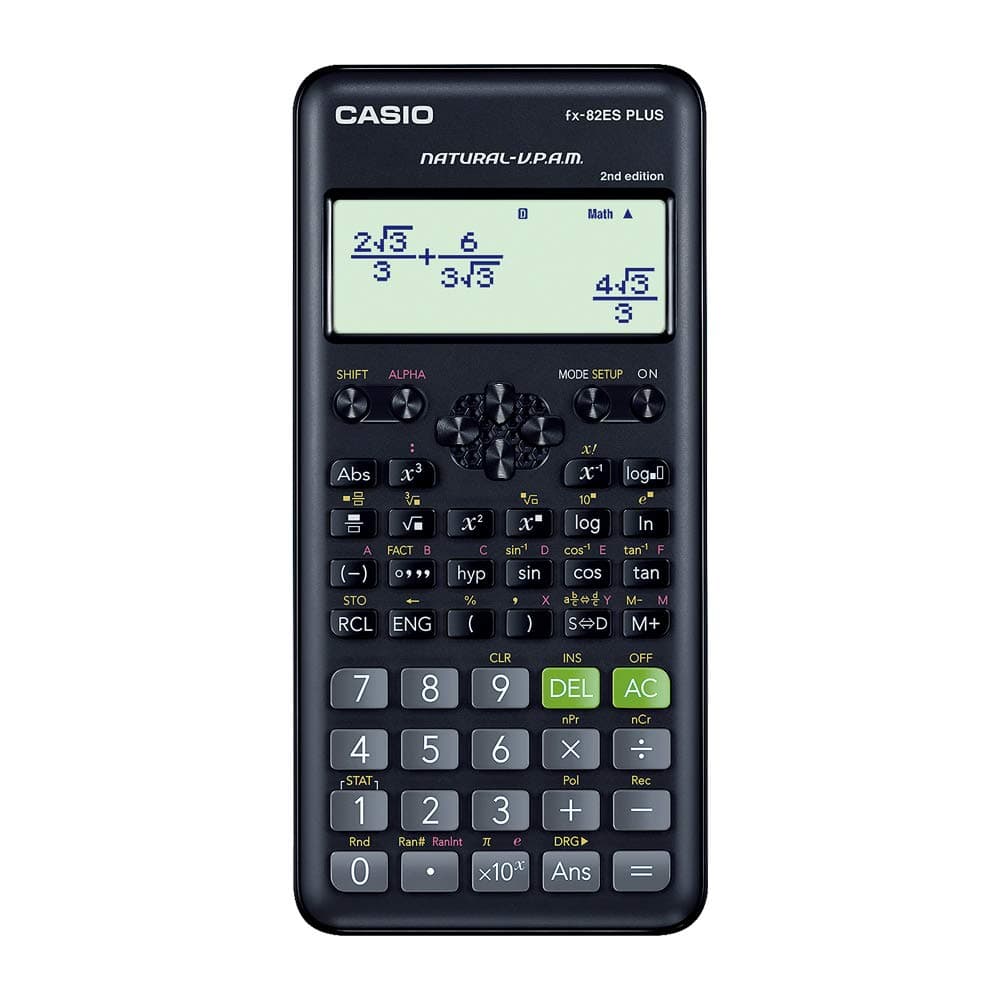 FX-82ES Plus 2nd Edition - Non-Programmable Scientific Calculator, 252 Functions, Black