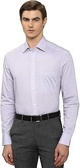 Louis Philippe Men's Bamboo Polyester Solid Slim Fit Shirt