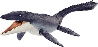 Mattel Jurassic World Toys Ocean Protector Mosasaurus Dinosaur Action Figure Sculpted with Movable Joints Made from 1 Pound of Oceanbound Plastic, Kids Toy Ages 4 Years & Older, Mixed