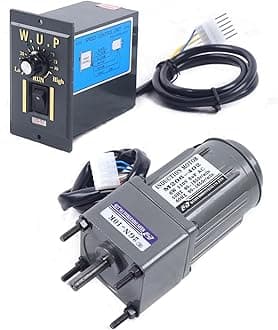 Gear Reduction Electric Motor, 110V AC Gear Motor Single-Phase High Torque Variable Speed Gear Reducer Motor with Speed Controller 0-135RPM 6W 10K(Reduction Ratio 1:10)