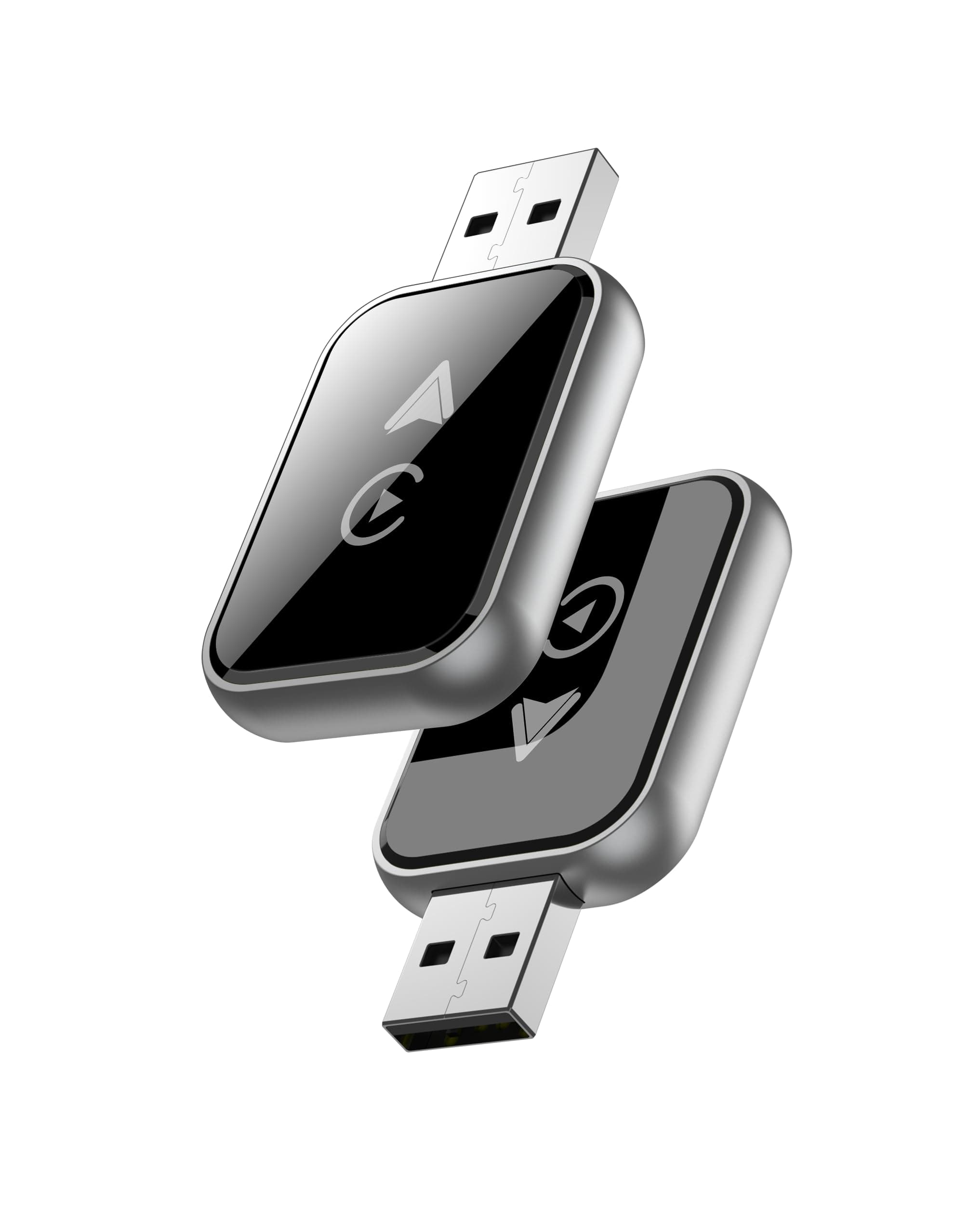 2-in-1 Wireless CarPlay Adapter for iPhone/Android Convert Wired to Wireless Apple CarPlay Adapter, Mini Size with Extension Cable USB & USB-C/Type-C, Stable Control & No Delay, Black