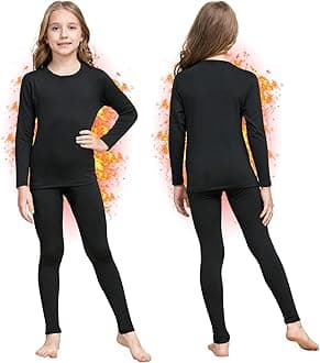 HEROBIKER Girls Ultra Soft Lined Thermal Underwear Kids Long Johns Top Bottom Set for Winter Skiing Warm