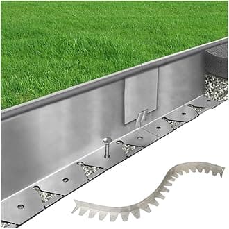 Landscape Edging Border,with Anchoring Stakes Top Commercial Grade Plastic Garden Border,Stainless steel Premium Yard Edging Fence,50 * 50*thickness 1mm,5m