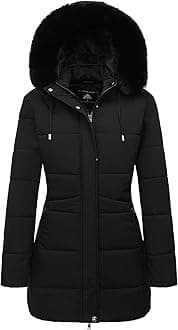 - Women's Winter Puffer Coat Thicken Fleece Lined Down Jacket Waterproof Faux Fur Detachable Hooded Parka