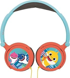LEXIBOOK, Baby Shark, Stereo Headphones, kids safe volume, foldable and adjustable, blue/orange, HP015BS