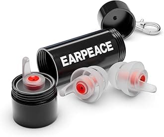 EarPeace Concert Ear Plugs - Reusable High Fidelity Earplugs - Hearing Protection for Music Festivals, DJs, Musicians, Motorcycles, Raves, Work & Airplane Noise Reduction - Standard, Black Case