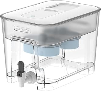 Waterdrop Alkaline 40 Cup Dual Filter Dispenser, 8X Faster Filtration, 200-Gallon Lifespan, Water Filter Dispenser for Home/Office, 2 Replacements, Reduces Chlorine, White