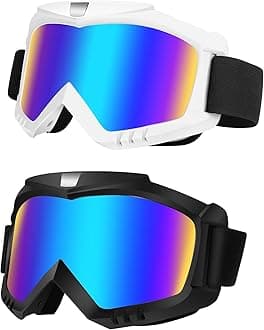 Lievermo Dirt Bike Goggles 2 Pack - Motorcycle, ATV, Riding, Ski, Windproof Racing Glasses