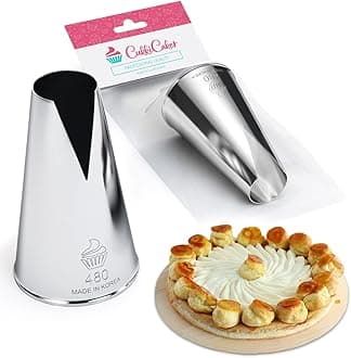 CukkiCakes Professional Icing Nozzle Large (480) for Decorating Saint Honore Cakes and Cupcakes - Nozzles Compatible with Piping Bag / Piping Bag - Made in Korea