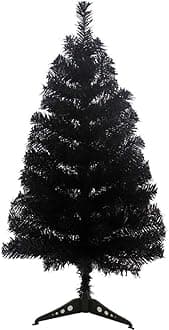 Christmas Tree with Plastic Stand,3-feet,PVC (Black)
