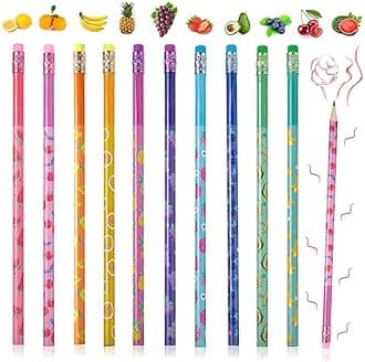 120 Pieces Scented Pencils for Kids Scented Pencils with Erasers Fruit HB Graphite Pencil for School Stationery Party Reward Supplies