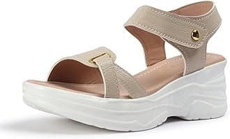 Women Casual Cream Wedges Sandal