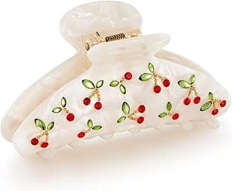 Acrylic Hair Clips Claws For Women With The Rhinestone Pattern In Red Cherry Shape Hair Clip For Thick Hair Hair clips