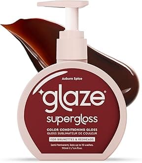 Glaze Color Conditioning Gloss - Tinted Moisturizer for Brown or Red Hair, Boosts Color and Shine, Repairs Damage - Auburn Spice, 6.4 oz
