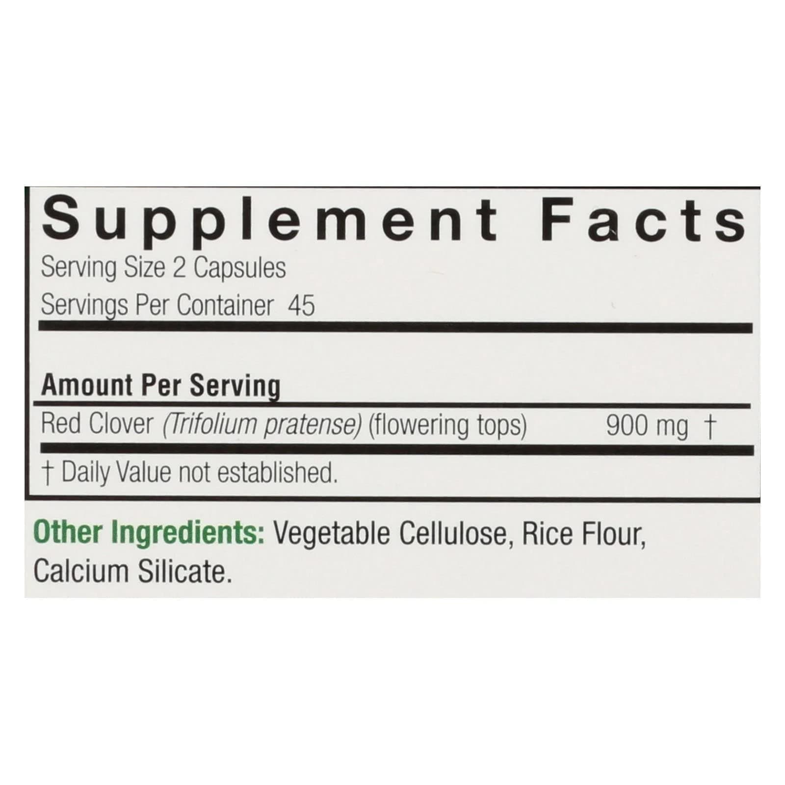 Natures Answer Red Clover 900mg