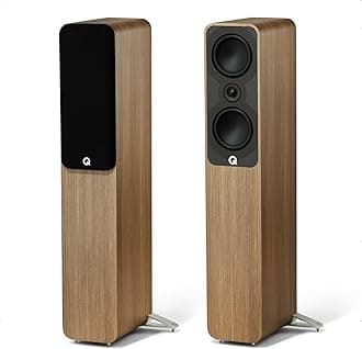 Q ACOUSTICS 5040 Floorstanding Speaker Pair Holme Oak - 5" Mid/Bass Drivers, 1" Tweeter - TV Speakers for Surround Sound System - Vinyl Record Player Speakers Hifi, Gaming PC Speakers