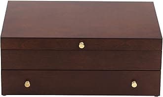 Mahogany Flatware Chest, Wood, 15" L x 11" W x 5.5" H