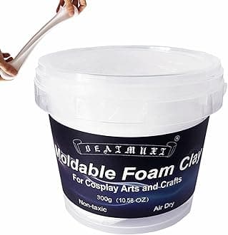 Foam Clay Cosplay Moldable Air Dry Foam Clay Craft 300g White Lightweight Sculpting Foam for Costumes Sanding Cosplay