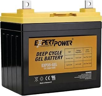 ExpertPower EXP35-Gel - 12V 35AH Deep Cycle Marine Battery, Mobility Scooter Replacement, Solar Panel, RV, Electric Wheelchair Batteries, SLA1156, Trolling Motor Battery with NB Terminals
