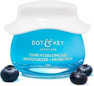 - DOT & KEY 72Hr Hydrating Gel + Probiotics Moisturizer For Face With Hyaluronic Acid, Kombucha & Rice Water Lightweight Gel Oil Free Moisturizer | For Oily, Dull & Uneven Skin Tone I For All Skin Types | 60Ml