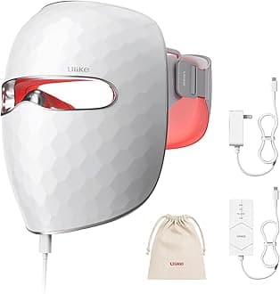 Ulike ReGlow LED Light Therapy Mask, Red Light Therapy for Face, 4 Modes with Red, Blue, Yellow & Infrared Lights for Reduce Acne & Anti-Aging, Eye-Protection, 272 Beads, Remote Control,White