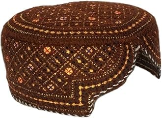 Sindhi Topi Kufi Traditional Handmade Cap with Embroidered Front Cut Unisex, Ramadan, Eid Gift for Muslims Made in Pakistan