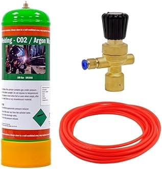 Argon CO2 Disposable Gas KIT Bottle MIG TIG Welding w/Regulator Hose 2.2L (Argon 88% / CO2 12%)